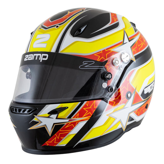 ZR-72 Made in Italy Snell SA2020/FIA8859-2015 Helmet Blk/Yel/Org Z-24 Anti-Fog Clear Shield