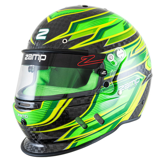 RZ-67D SNELL SA2025 Flo /Lt Grn 2X- Z-20 Anti-Fog Clear Shield Color Match Series 28 Interior