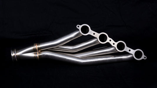 GM A-Body LS Swap Headers Stainless Steel Long Tube 1 7/8" Primaries with 3" Merge Collector and Complete V-band Clamp Assembly (Gaskets and Hardware Included)