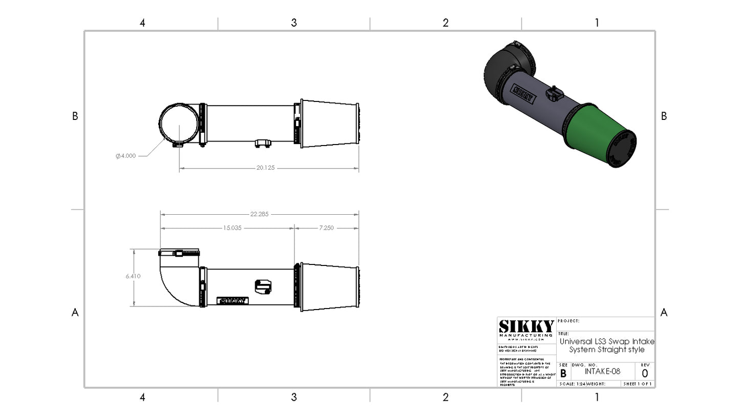 Sikky Universal LS3 Straight Intake System