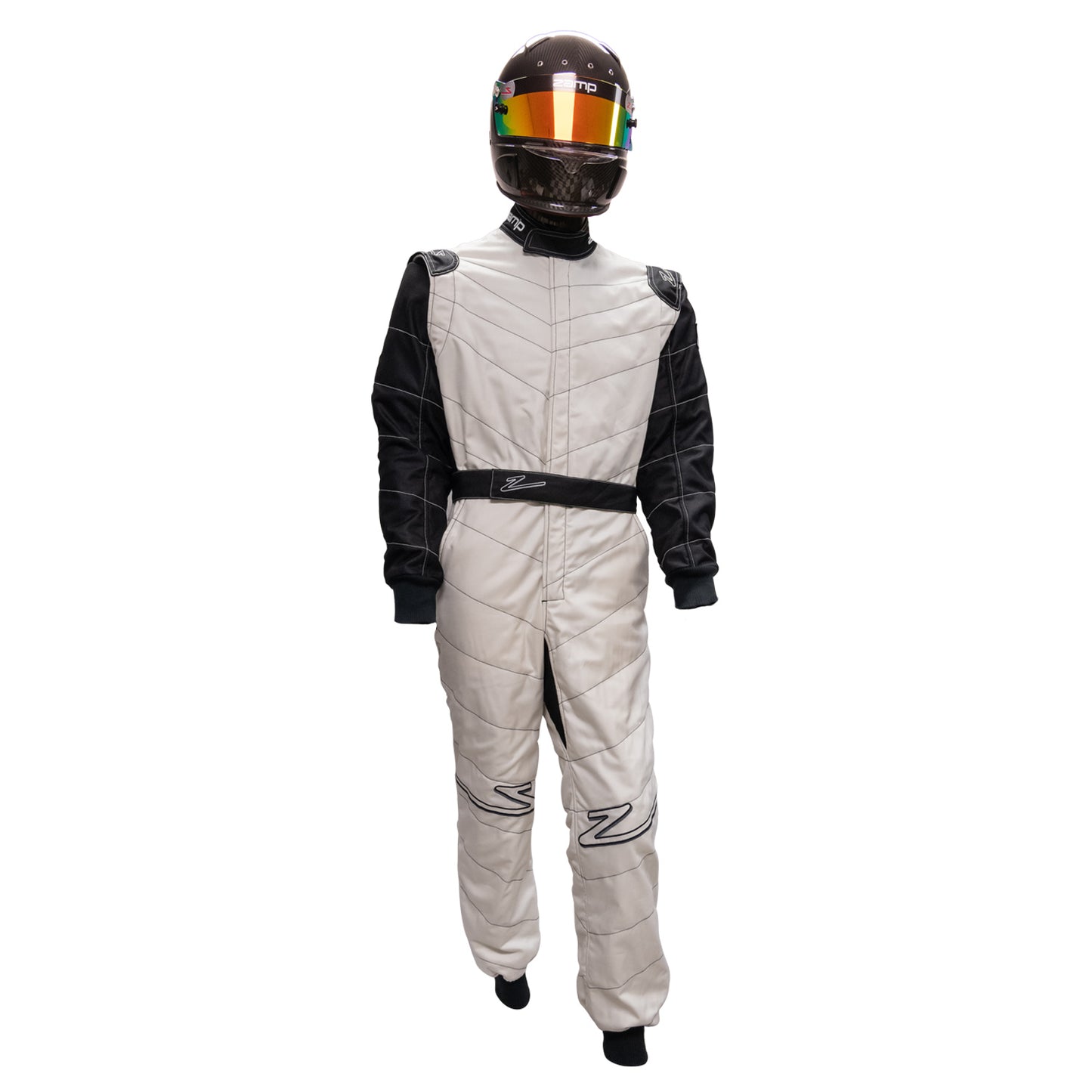 Zamp ZR-50F FIA8856-2000/SFI 3.2A/5 White/Black Lightweight Three Layer Race Suit Straight Cuff